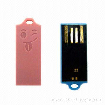 Mini Plastic OEM Capless Thumb Drive with Concise Design, 1-64GB Capacity